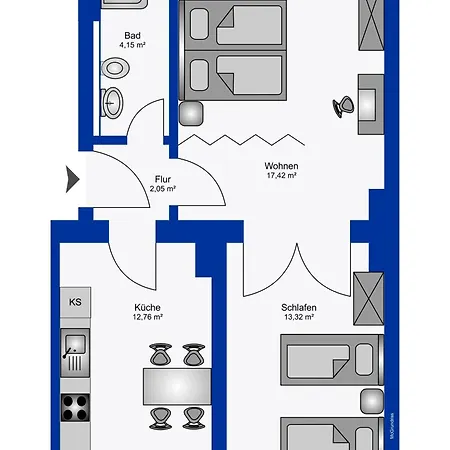 Apartment Salt Apartments - Modern, 4 Personen, Nahe S-Bahn